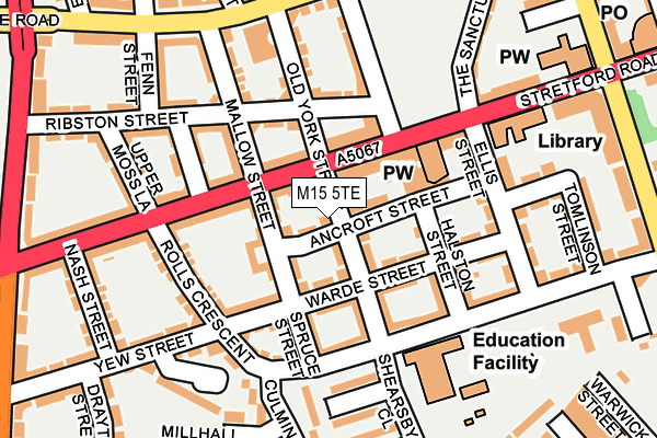 M15 5TE map - OS OpenMap – Local (Ordnance Survey)