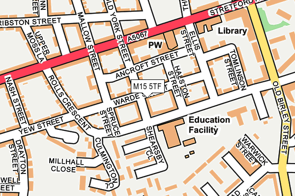 M15 5TF map - OS OpenMap – Local (Ordnance Survey)