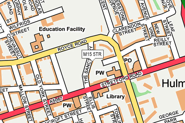 M15 5TR map - OS OpenMap – Local (Ordnance Survey)