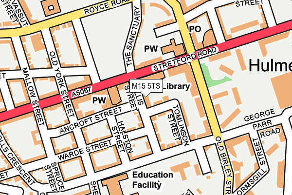 M15 5TS map - OS OpenMap – Local (Ordnance Survey)