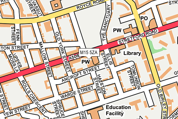 M15 5ZA map - OS OpenMap – Local (Ordnance Survey)