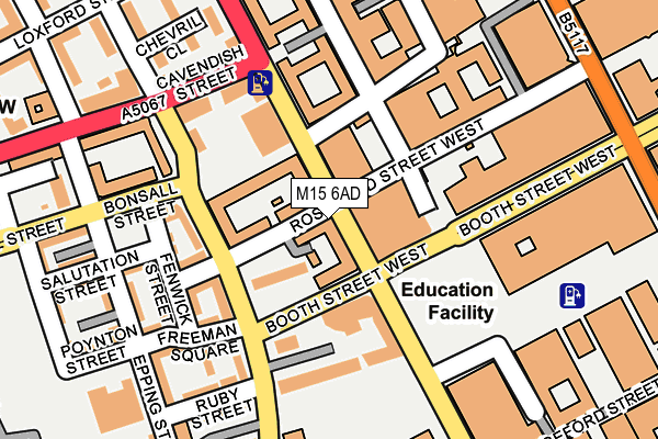 M15 6AD map - OS OpenMap – Local (Ordnance Survey)