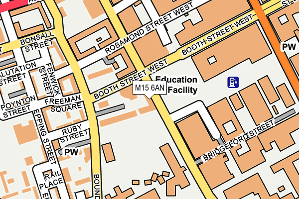 M15 6AN map - OS OpenMap – Local (Ordnance Survey)