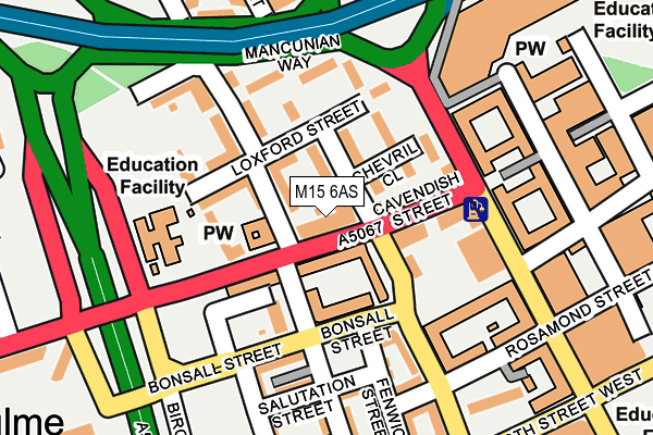 M15 6AS map - OS OpenMap – Local (Ordnance Survey)