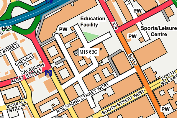 M15 6BG map - OS OpenMap – Local (Ordnance Survey)