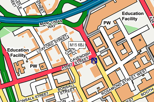 M15 6BJ map - OS OpenMap – Local (Ordnance Survey)