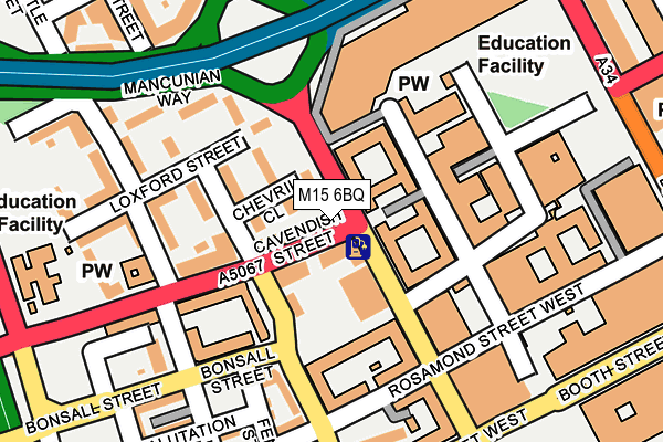 M15 6BQ map - OS OpenMap – Local (Ordnance Survey)