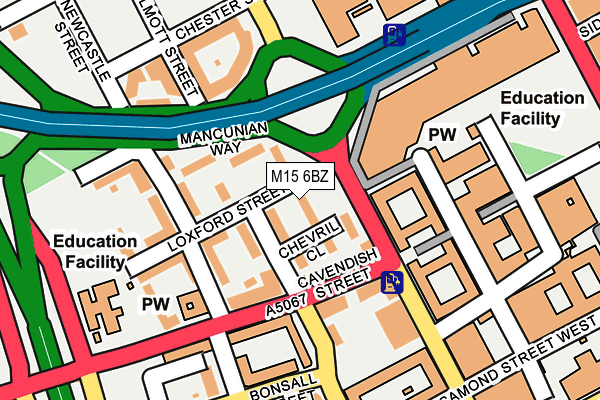 M15 6BZ map - OS OpenMap – Local (Ordnance Survey)