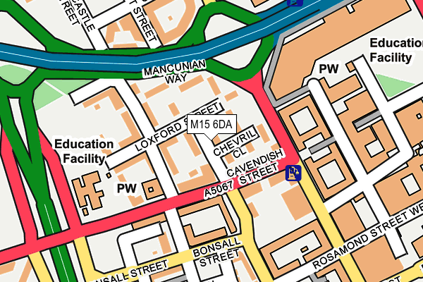 M15 6DA map - OS OpenMap – Local (Ordnance Survey)