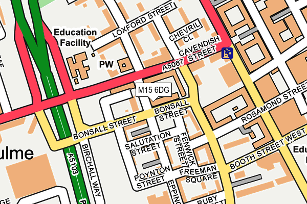 M15 6DG map - OS OpenMap – Local (Ordnance Survey)