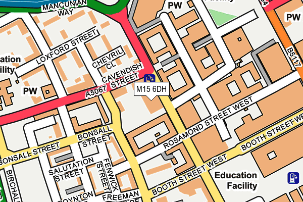 M15 6DH map - OS OpenMap – Local (Ordnance Survey)