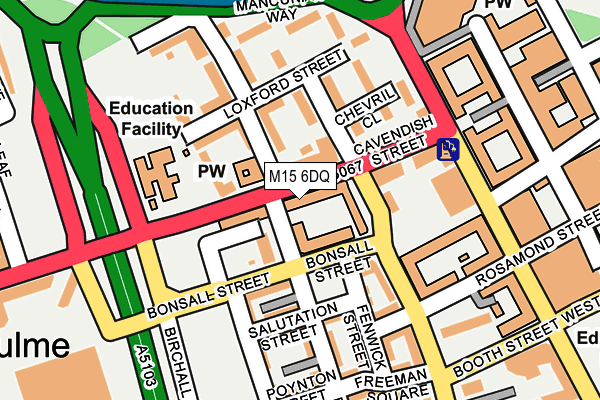 M15 6DQ map - OS OpenMap – Local (Ordnance Survey)