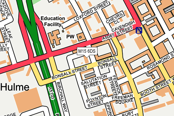 M15 6DS map - OS OpenMap – Local (Ordnance Survey)