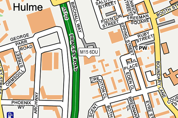 M15 6DU map - OS OpenMap – Local (Ordnance Survey)