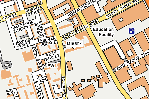 M15 6DX map - OS OpenMap – Local (Ordnance Survey)
