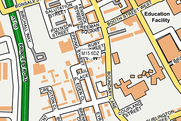 M15 6DZ map - OS OpenMap – Local (Ordnance Survey)