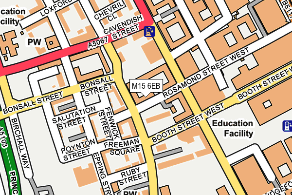 M15 6EB map - OS OpenMap – Local (Ordnance Survey)