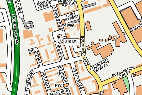 M15 6EJ map - OS OpenMap – Local (Ordnance Survey)