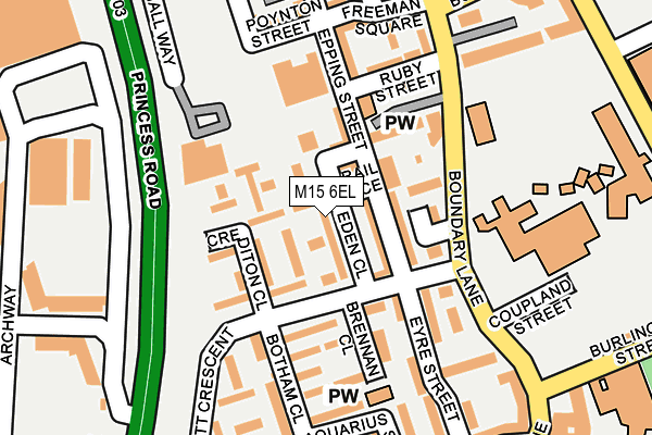 M15 6EL map - OS OpenMap – Local (Ordnance Survey)