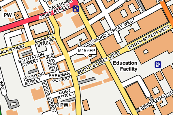 M15 6EP map - OS OpenMap – Local (Ordnance Survey)