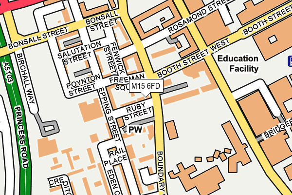 M15 6FD map - OS OpenMap – Local (Ordnance Survey)