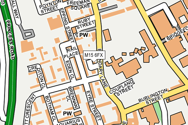 M15 6FX map - OS OpenMap – Local (Ordnance Survey)