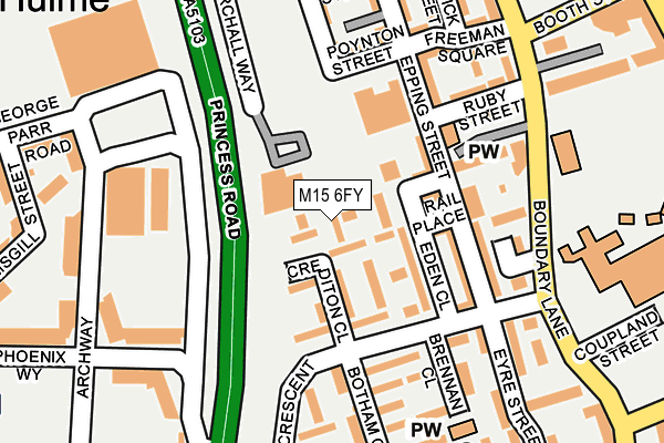M15 6FY map - OS OpenMap – Local (Ordnance Survey)