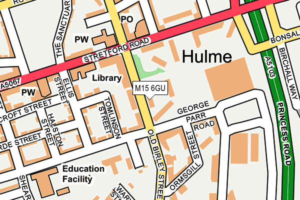 M15 6GU map - OS OpenMap – Local (Ordnance Survey)