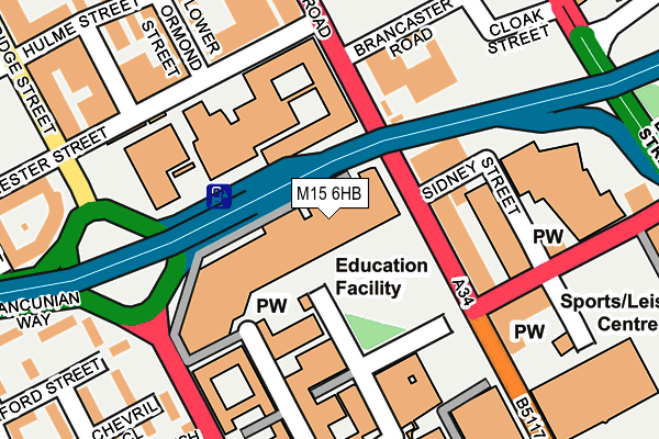 M15 6HB map - OS OpenMap – Local (Ordnance Survey)