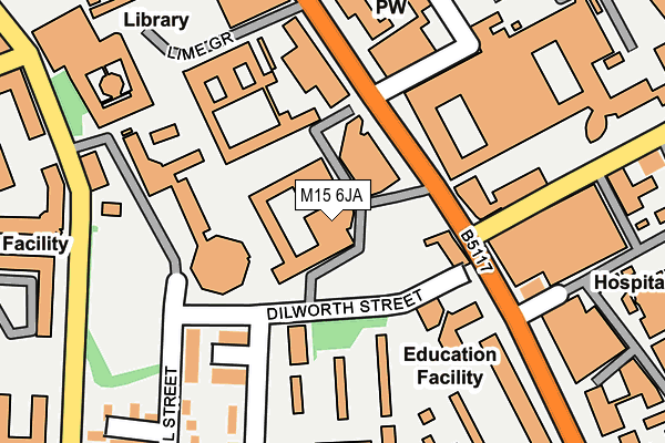 M15 6JA map - OS OpenMap – Local (Ordnance Survey)