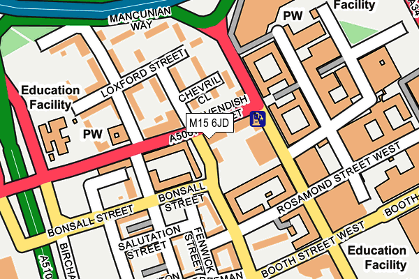 M15 6JD map - OS OpenMap – Local (Ordnance Survey)