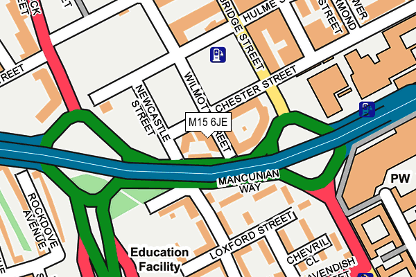 M15 6JE map - OS OpenMap – Local (Ordnance Survey)