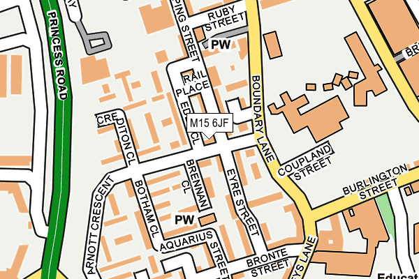 M15 6JF map - OS OpenMap – Local (Ordnance Survey)