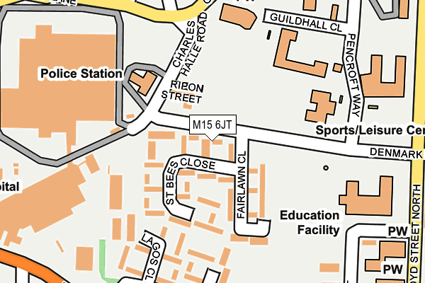 M15 6JT map - OS OpenMap – Local (Ordnance Survey)