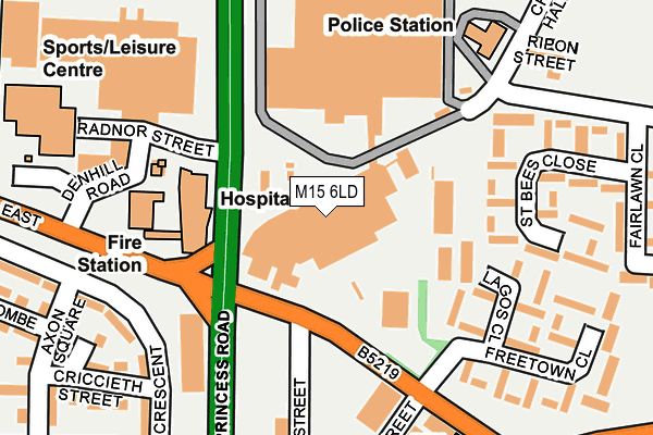 M15 6LD map - OS OpenMap – Local (Ordnance Survey)