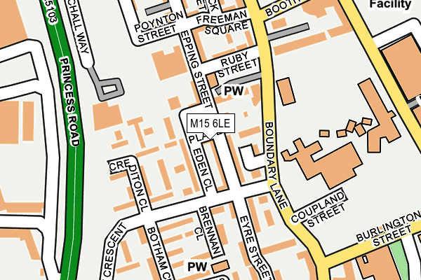 M15 6LE map - OS OpenMap – Local (Ordnance Survey)