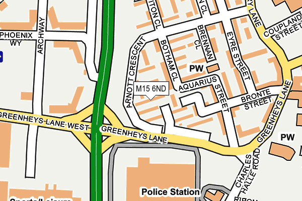 M15 6ND map - OS OpenMap – Local (Ordnance Survey)