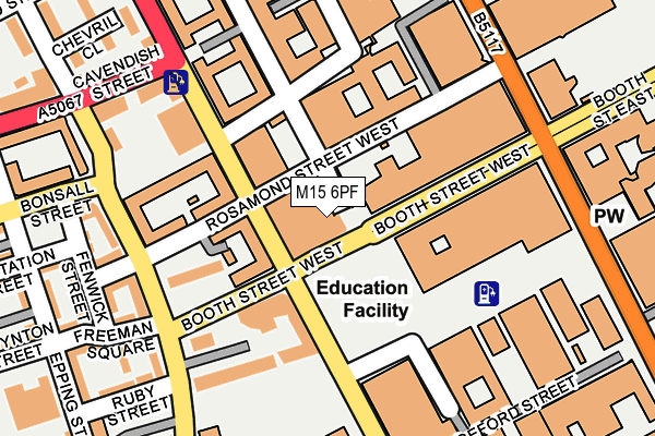 M15 6PF map - OS OpenMap – Local (Ordnance Survey)