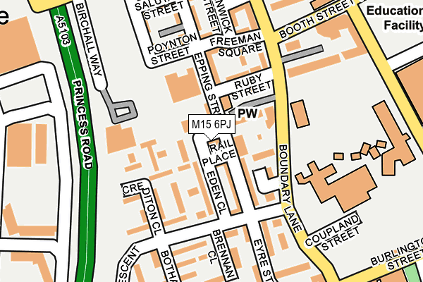 M15 6PJ map - OS OpenMap – Local (Ordnance Survey)