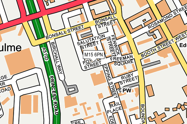 M15 6PN map - OS OpenMap – Local (Ordnance Survey)