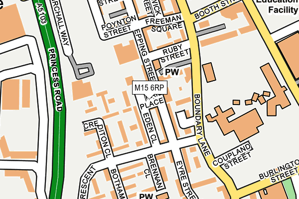 M15 6RP map - OS OpenMap – Local (Ordnance Survey)