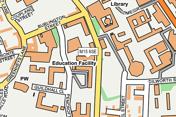 M15 6SE map - OS OpenMap – Local (Ordnance Survey)