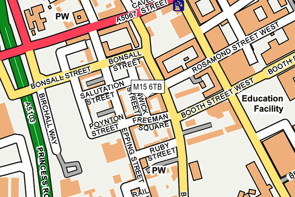 M15 6TB map - OS OpenMap – Local (Ordnance Survey)