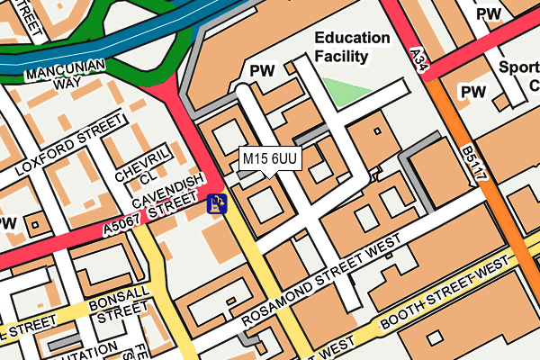 M15 6UU map - OS OpenMap – Local (Ordnance Survey)