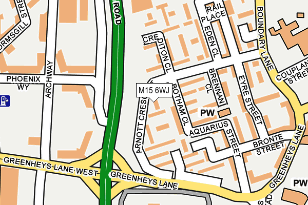 M15 6WJ map - OS OpenMap – Local (Ordnance Survey)