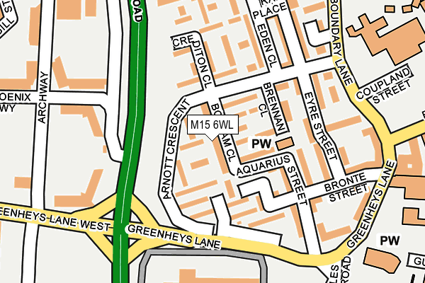 M15 6WL map - OS OpenMap – Local (Ordnance Survey)