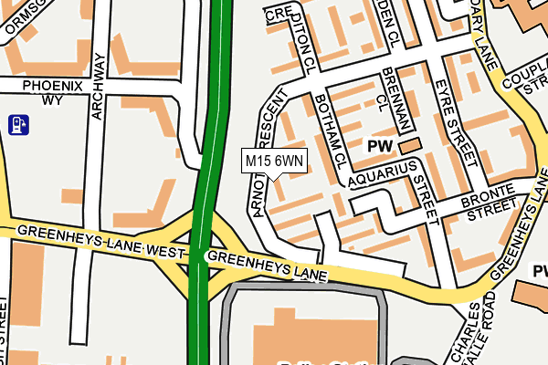 M15 6WN map - OS OpenMap – Local (Ordnance Survey)