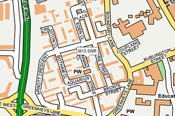 M15 6WR map - OS OpenMap – Local (Ordnance Survey)