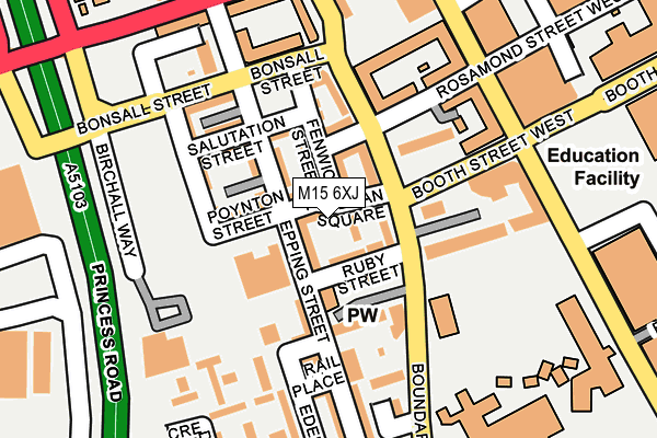 M15 6XJ map - OS OpenMap – Local (Ordnance Survey)