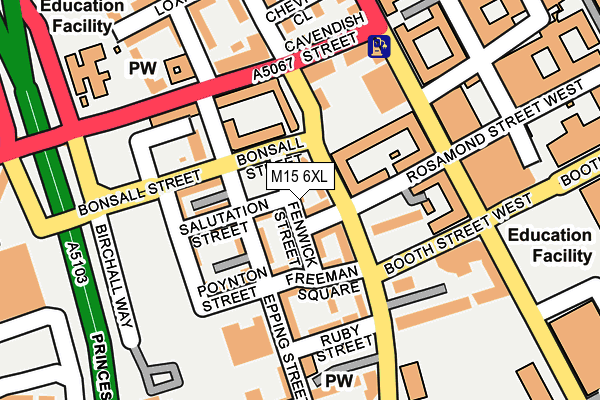 M15 6XL map - OS OpenMap – Local (Ordnance Survey)